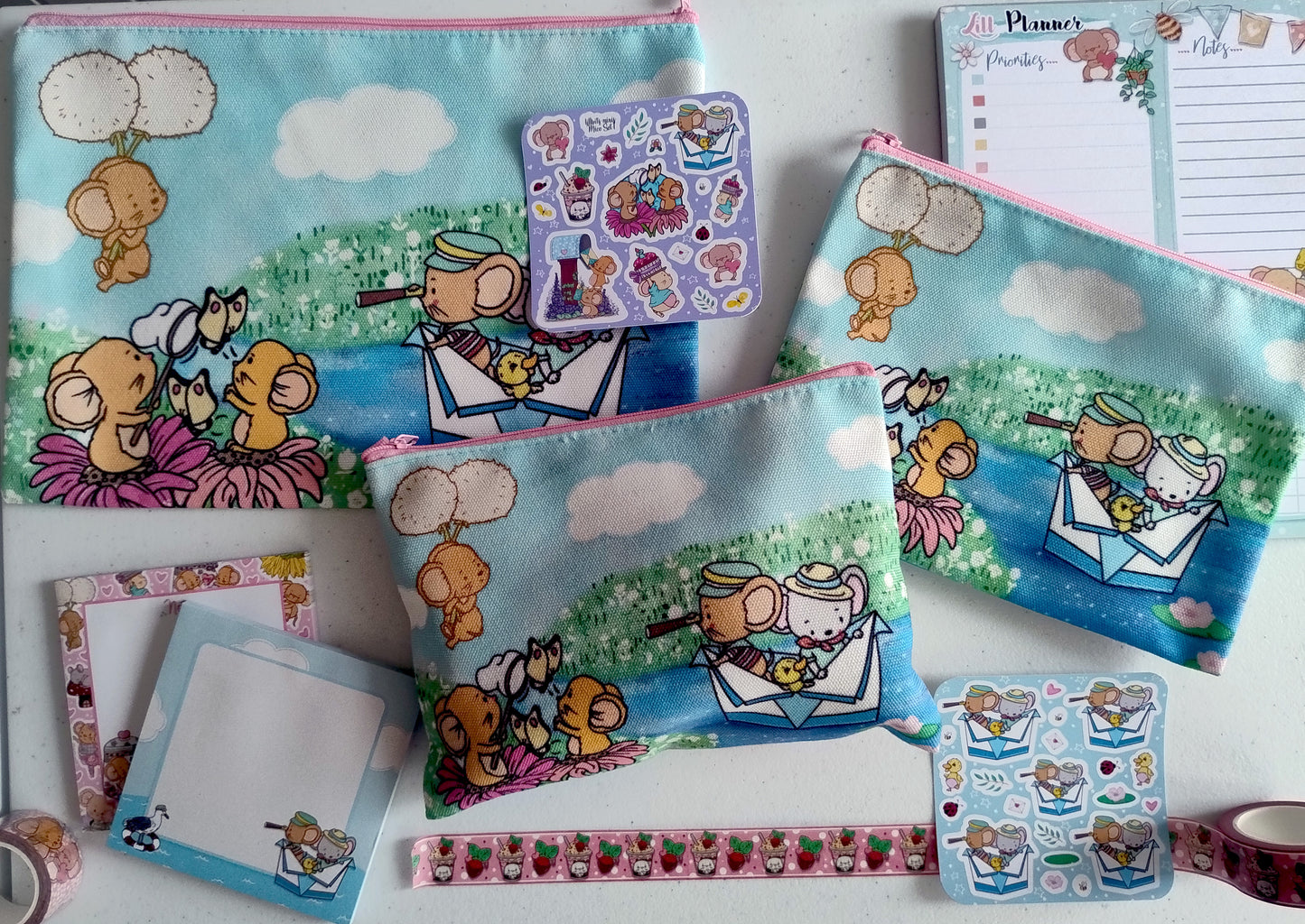 Lill Mice Zippered Pouch