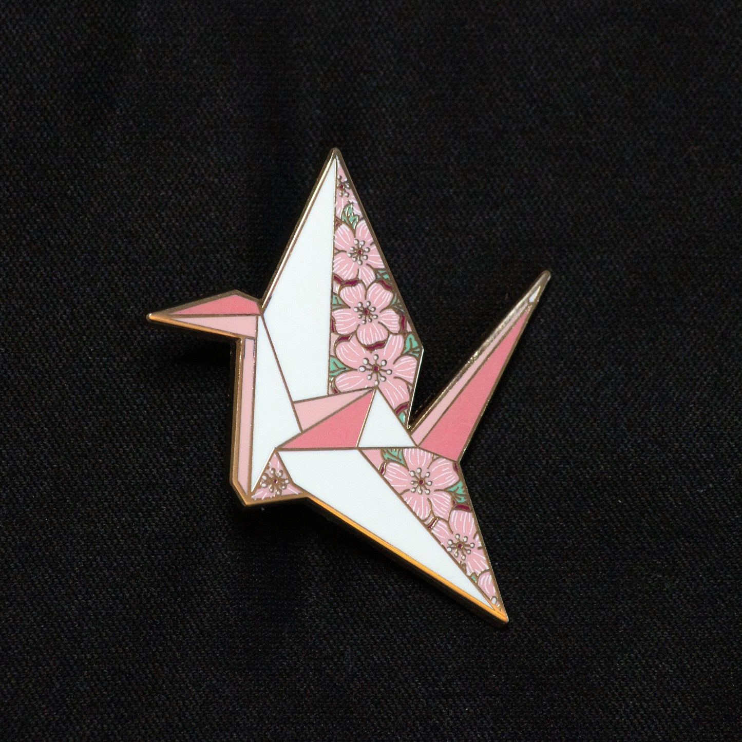 Sakura Crane Enamel Pin