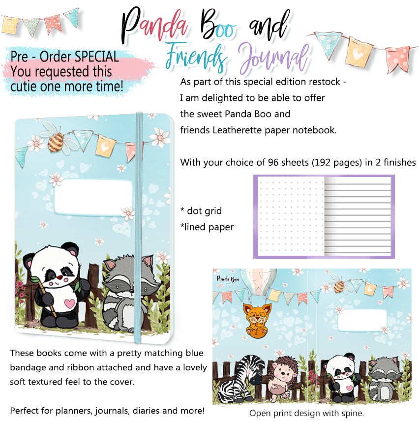 PRE ORDER special PANDA BOO AND FRIENDS JOURNAL