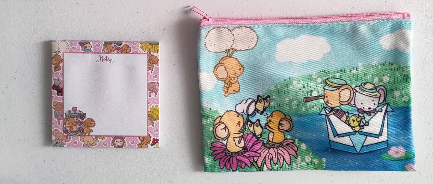 Lill Mice Zippered Pouch