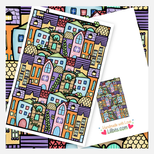 Lill Village A6 greeting card
