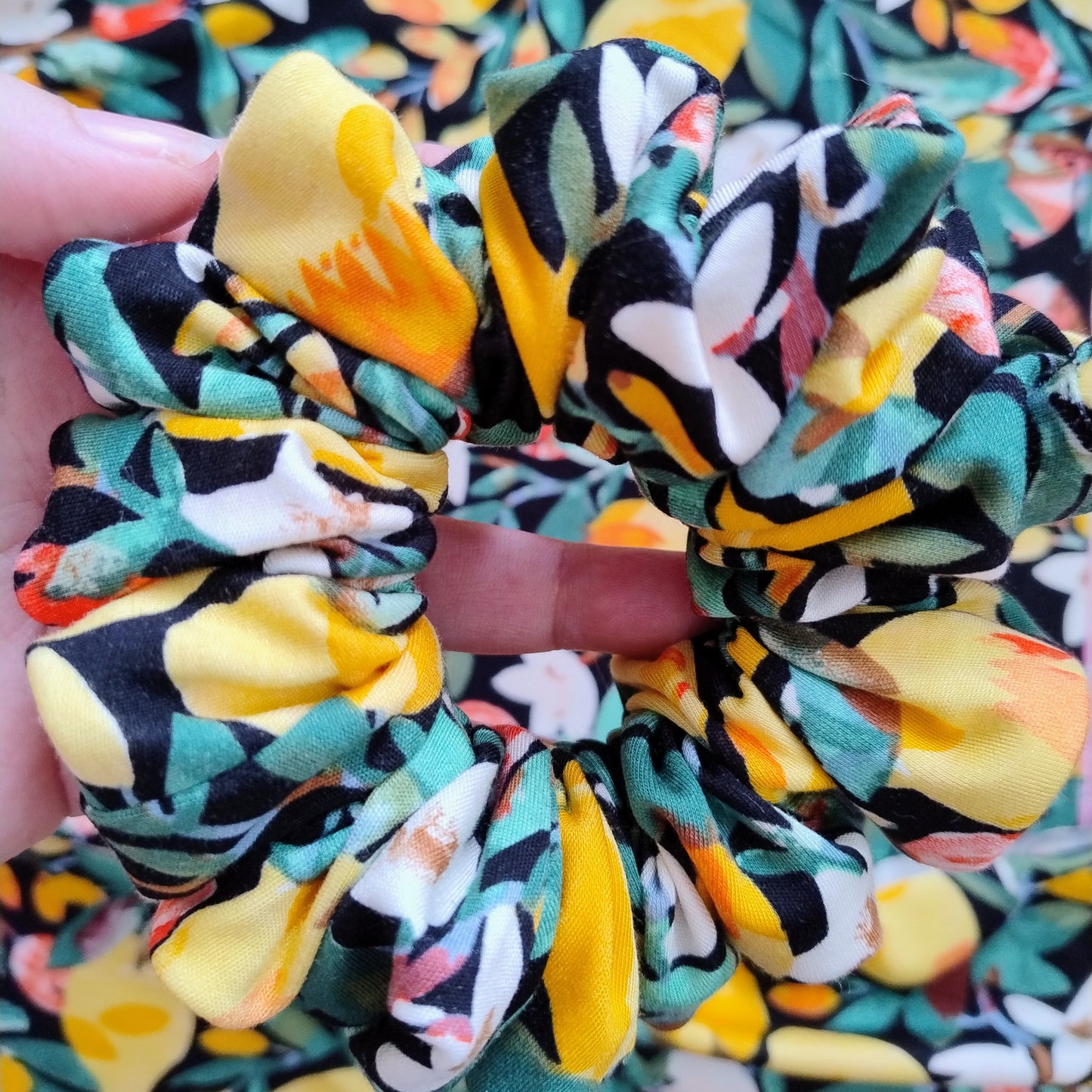 Lemon and florals Scrunchie