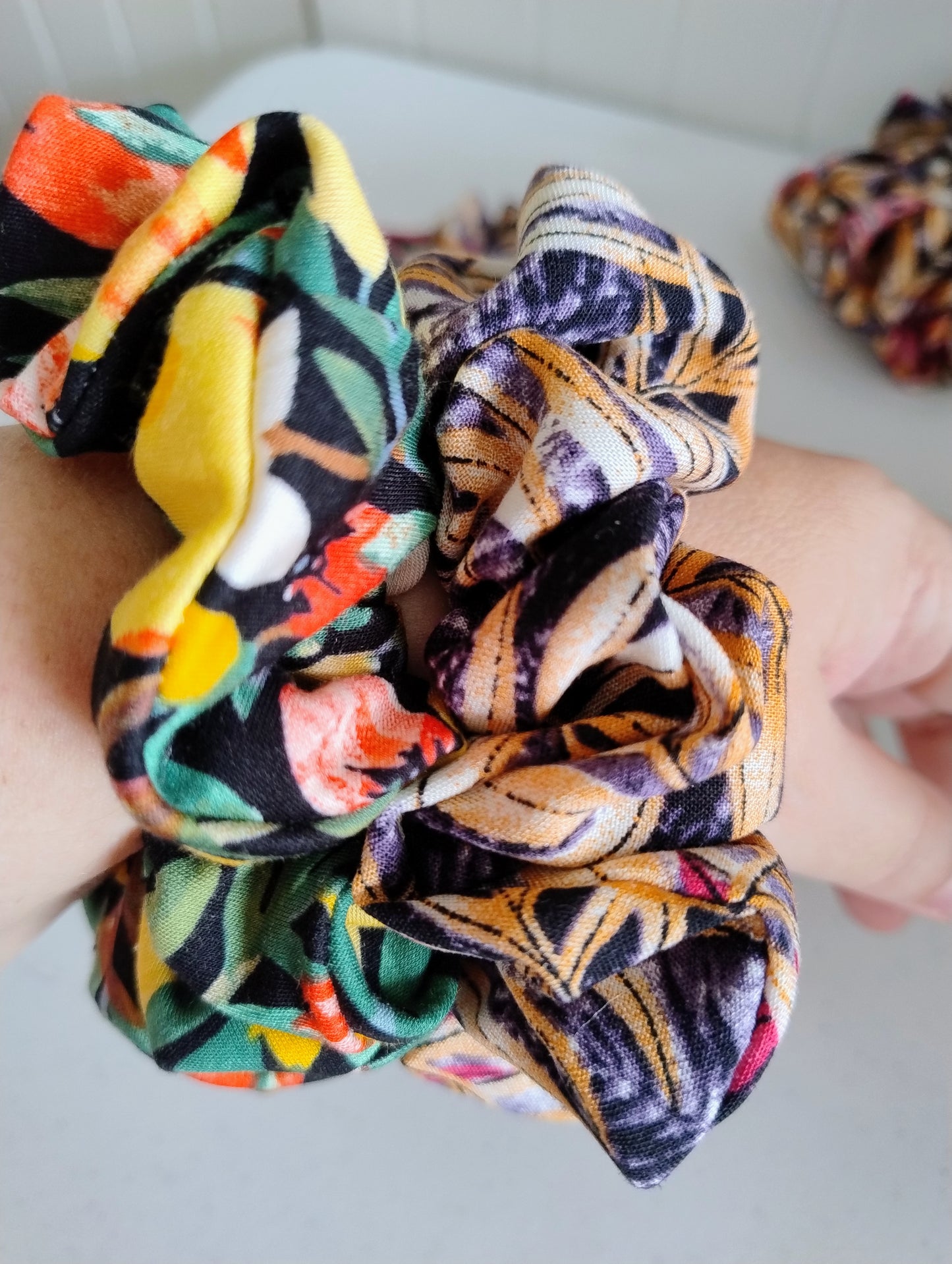 Lemon and florals Scrunchie