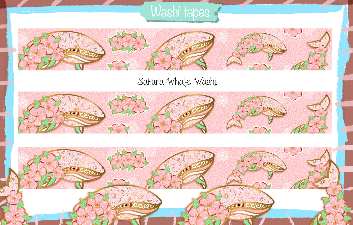 Sakura Whale Washi Tape - Mega Sale