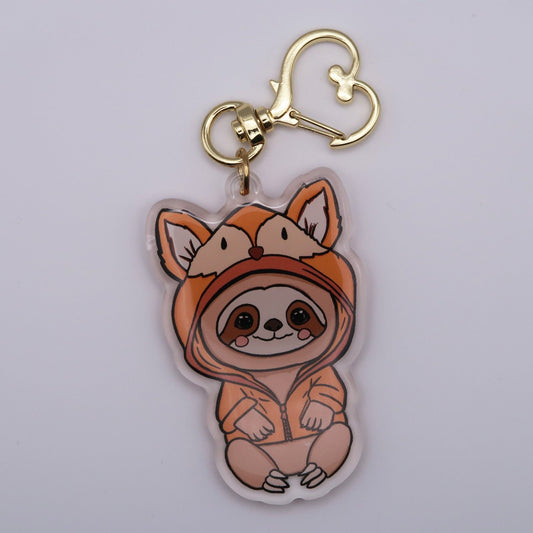 Slothy Fox Key Ring