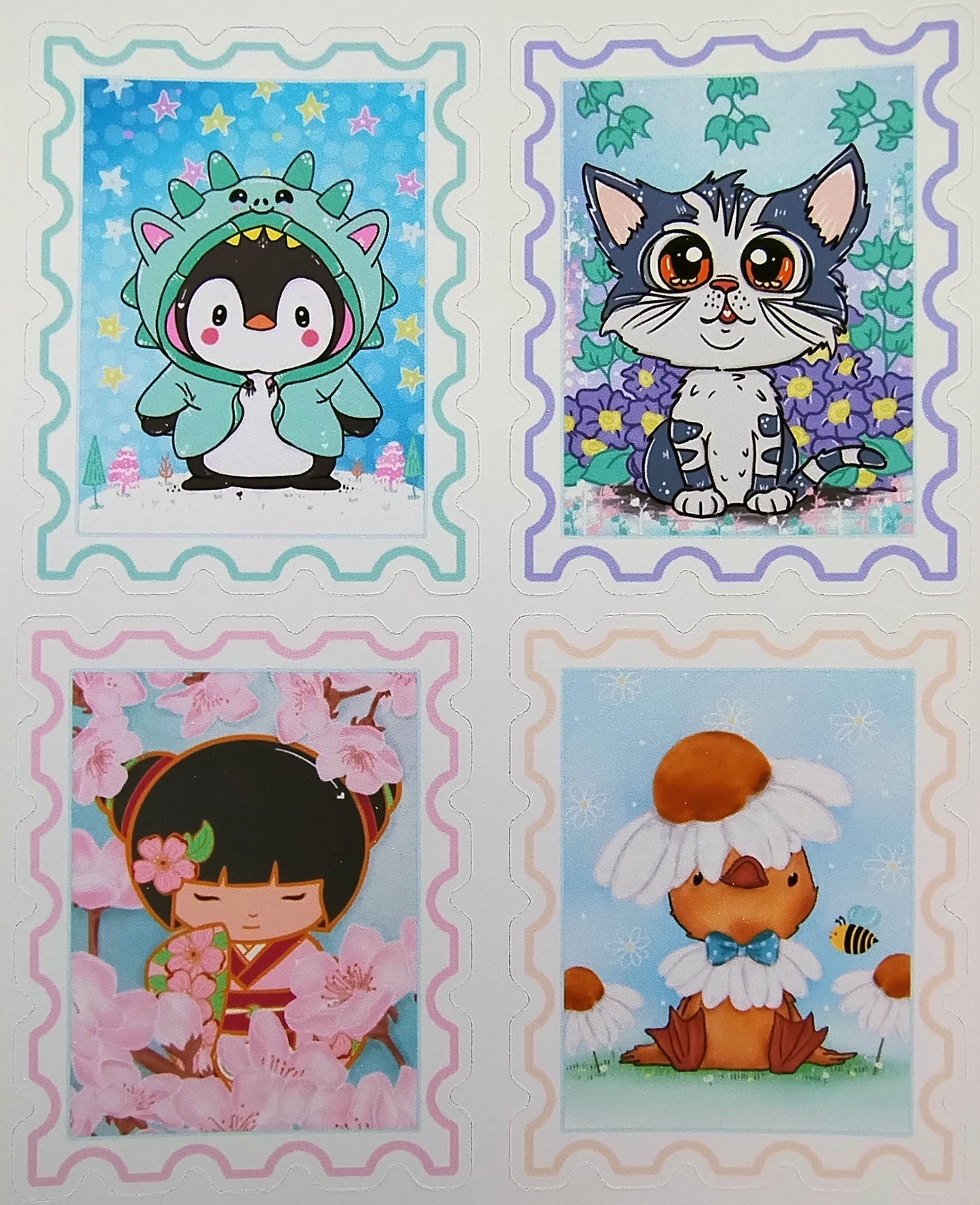 A5 Character Stamp Sticker Set