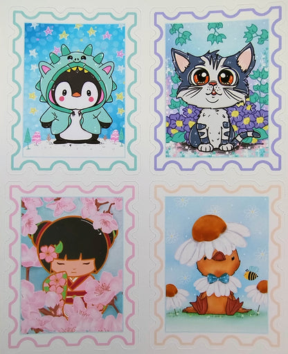 A5 Character Stamp Sticker Set