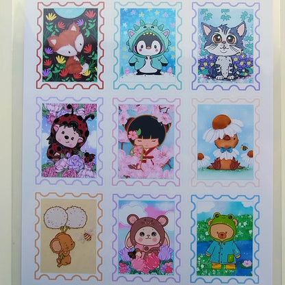 A5 Character Stamp Sticker Set