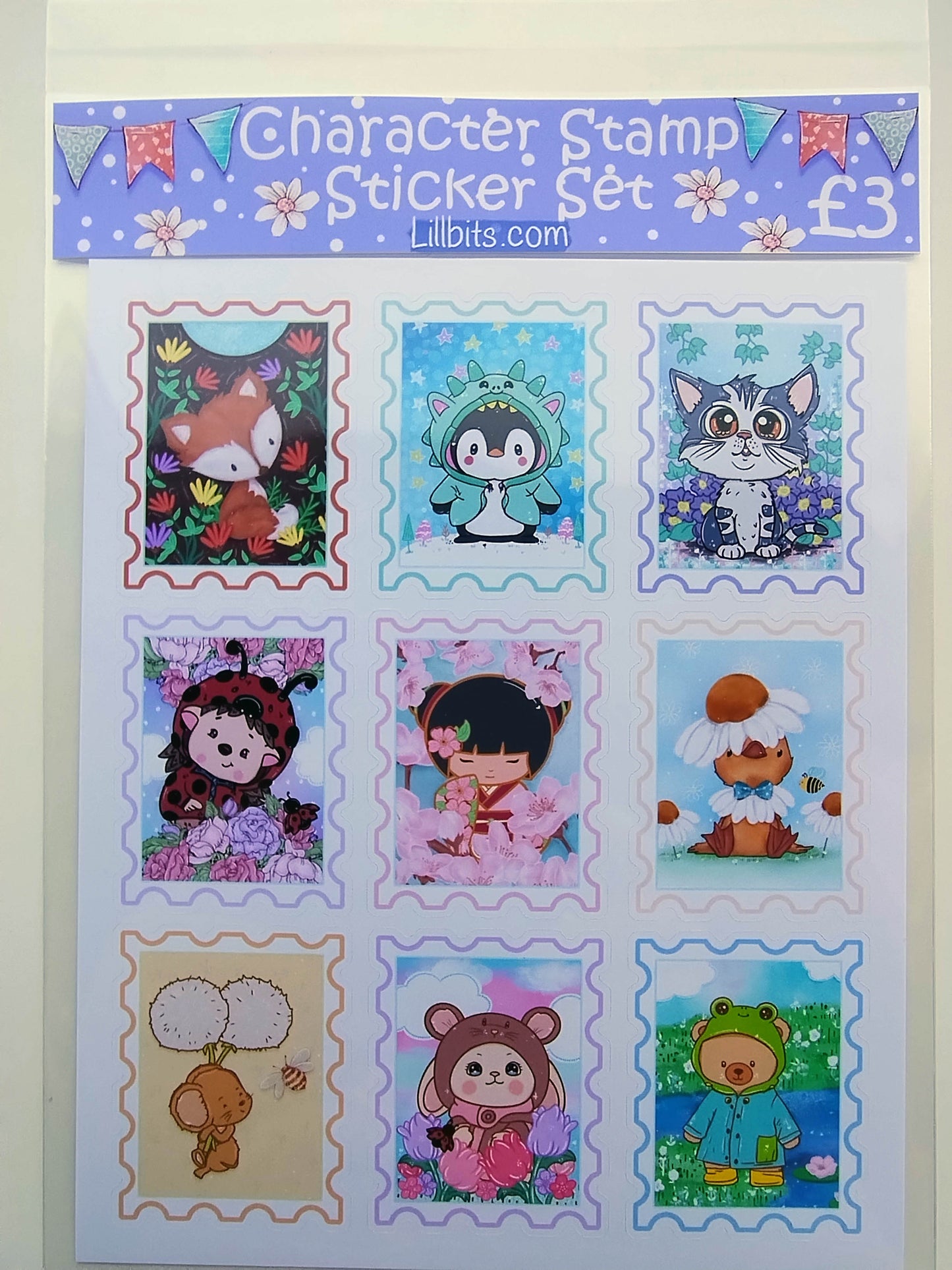 A5 Character Stamp Sticker Set