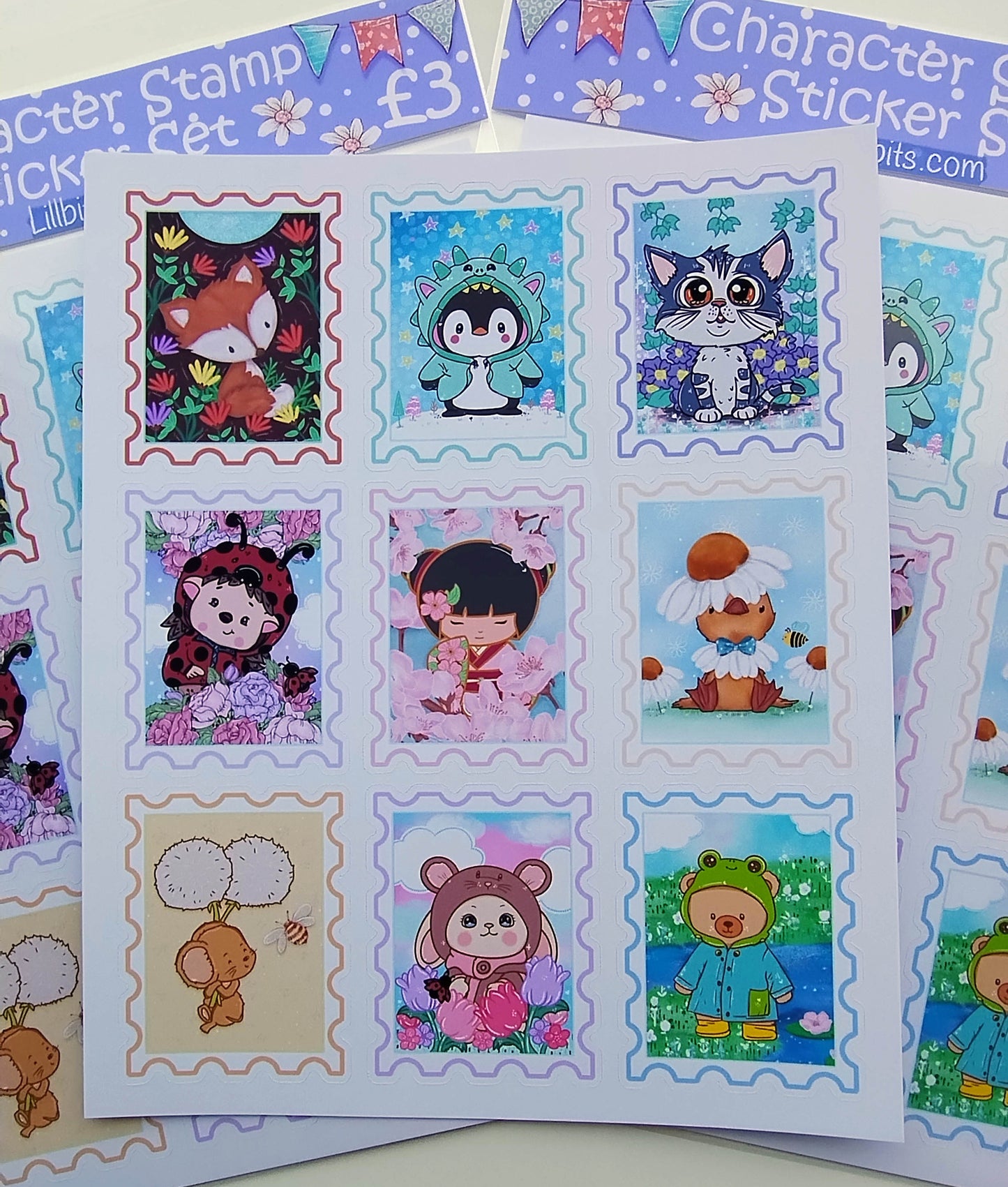 A5 Character Stamp Sticker Set