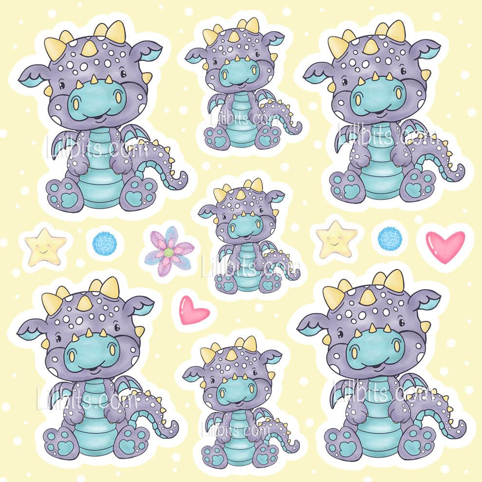 Minis Toby Dragon Sticker Sheet