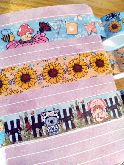 Sunflower and Hedgiebug washi