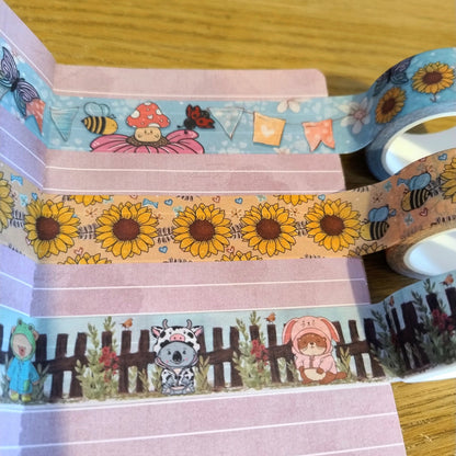 Sunflower and Hedgiebug washi