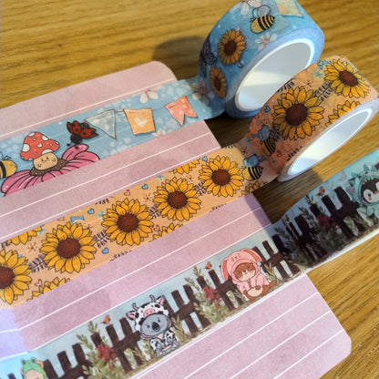 Sunflower and Hedgiebug washi